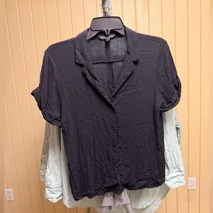 Banana Republic Black Button-Down Shirt